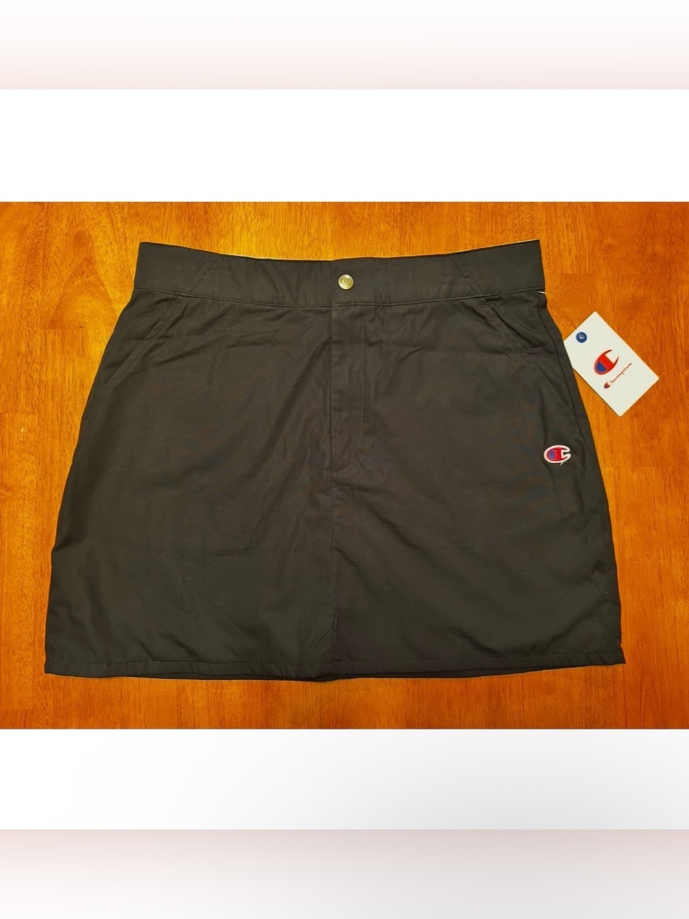 Champion Black Mini Skirt with Embroidered C Logo
